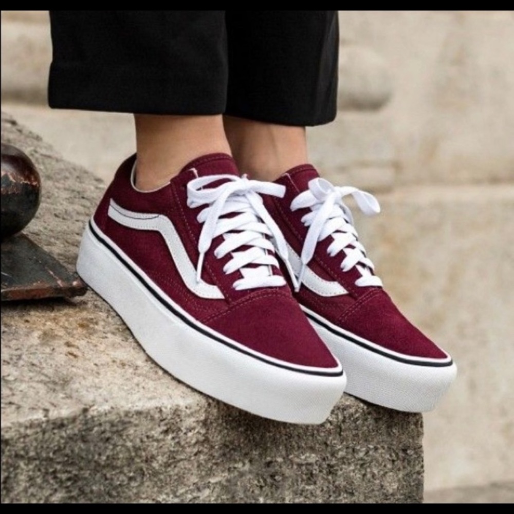 Vans old Skool platform sneakers maroon red